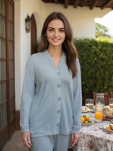 Sea Island Velvet Long Sleeve Pajama Set Skin-friendly Women's Home Clothes Autumn Cardigan Pajamas Two-piece Set