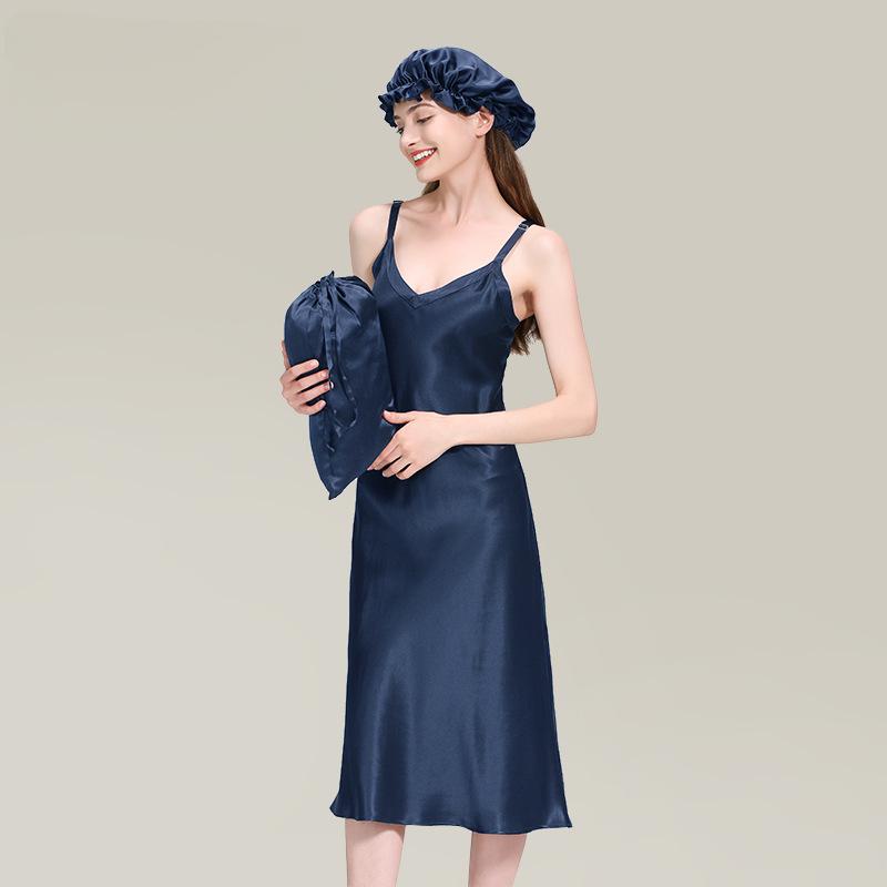 Summer suspender silk pajamas and nightdresses for women 19 momme 2024 new 100 mulberry silk home clothes