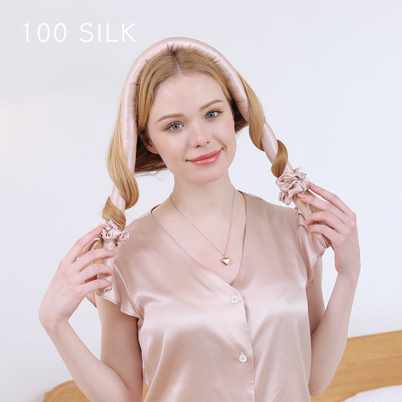 Silk curling iron for sleeping with big waves, mulberry silk curling artifact, no damage to hair, lazy hair care, no perm curling iron