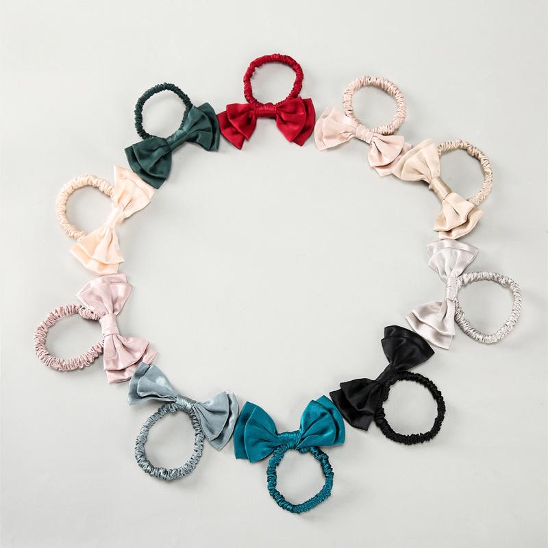 16mm silk hair band female 100% mulberry silk bow tie hair thin hair rope Korean version cute bun hair rope