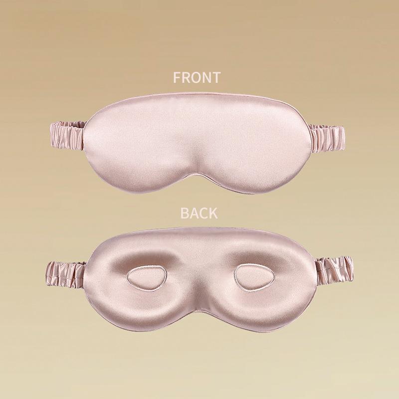 New 19 momme silk eye mask, light-blocking and non-pressing elastic 3D sleeping silk eye mask