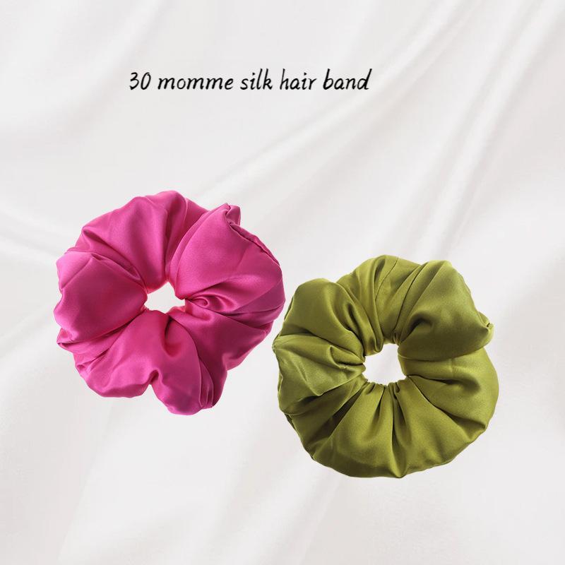 30 momme heavy silk pillow hair band 100% mulberry silk cotton filled satin hair accessories