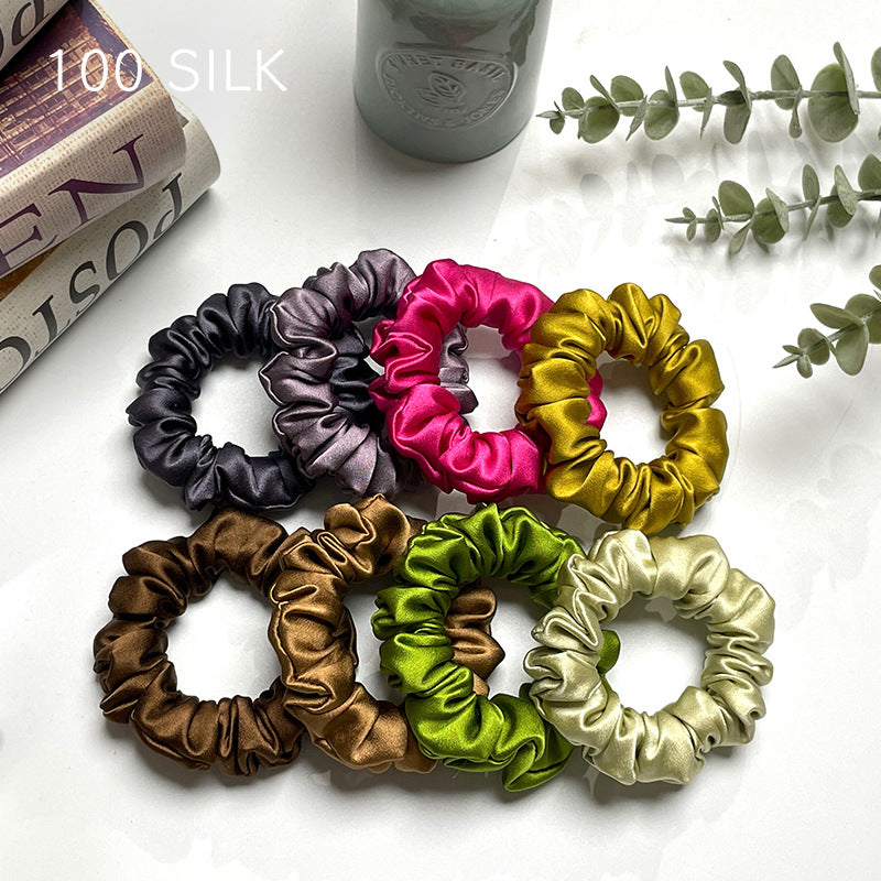 30 Momme heavy silk large intestine hair band, bun head, ponytail, no damage to hair, 100% mulberry silk hair band, hair band, hair accessories