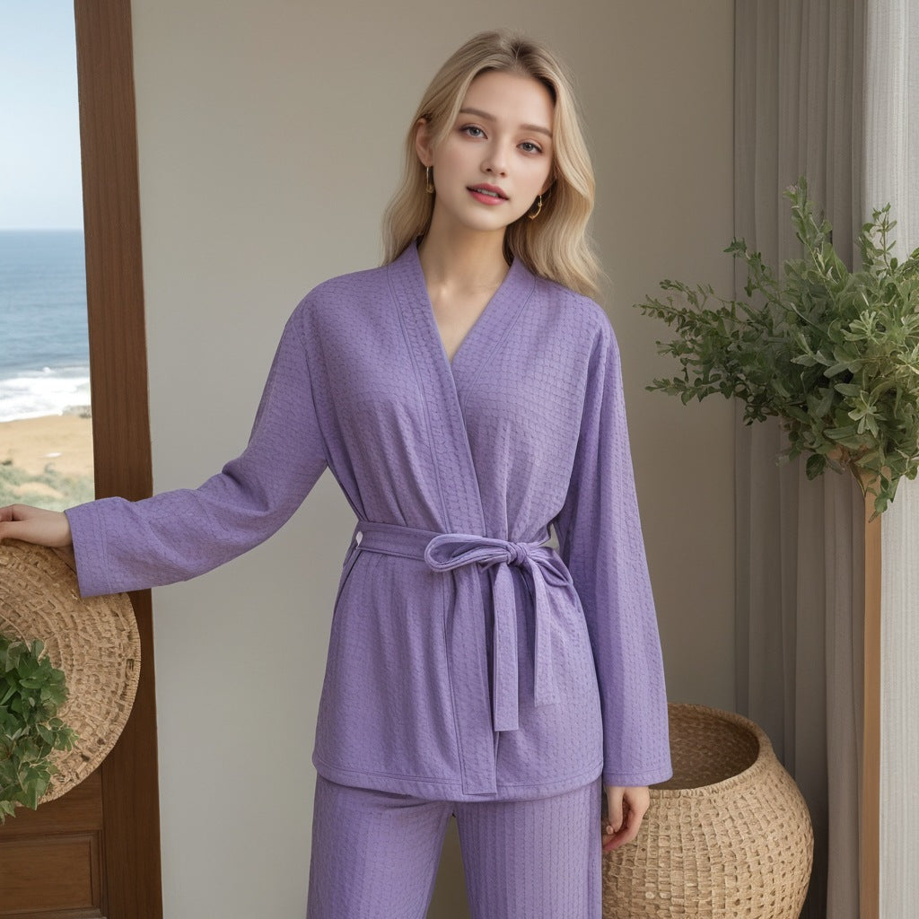 New women's pajamas set long-sleeved trousers couple home clothes