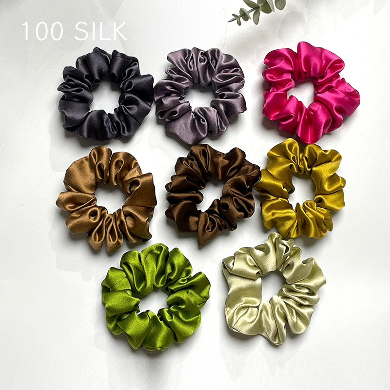 30 Momme heavy silk large intestine hair band, bun head, ponytail, no damage to hair, 100% mulberry silk hair band, hair band, hair accessories