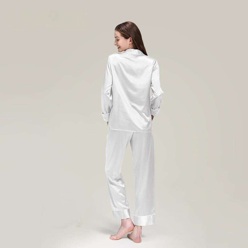 5 Momme heavyweight silk pajamas 100% mulberry silk long-sleeved trousers suit can be worn as silk home clothes in summer