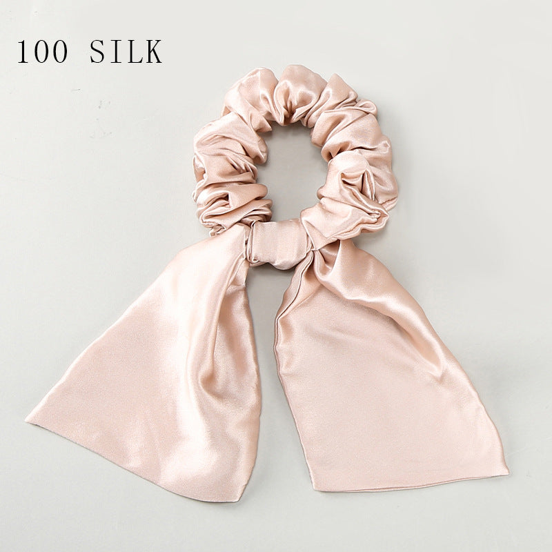 Silk hair tie five-piece set, 100% mulberry silk high-end hair accessories set for bow ties