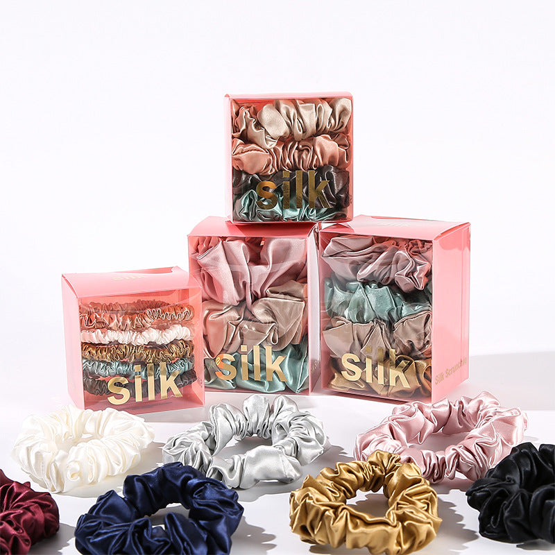 Silk hair band for women, 100% mulberry silk, elegant hair band, fat intestine hair band, large intestine hair band