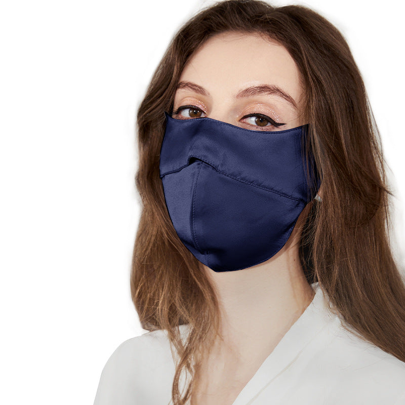 Double-sided silk sunscreen mask 100% mulberry silk women's eye protection mask driving protective face mask