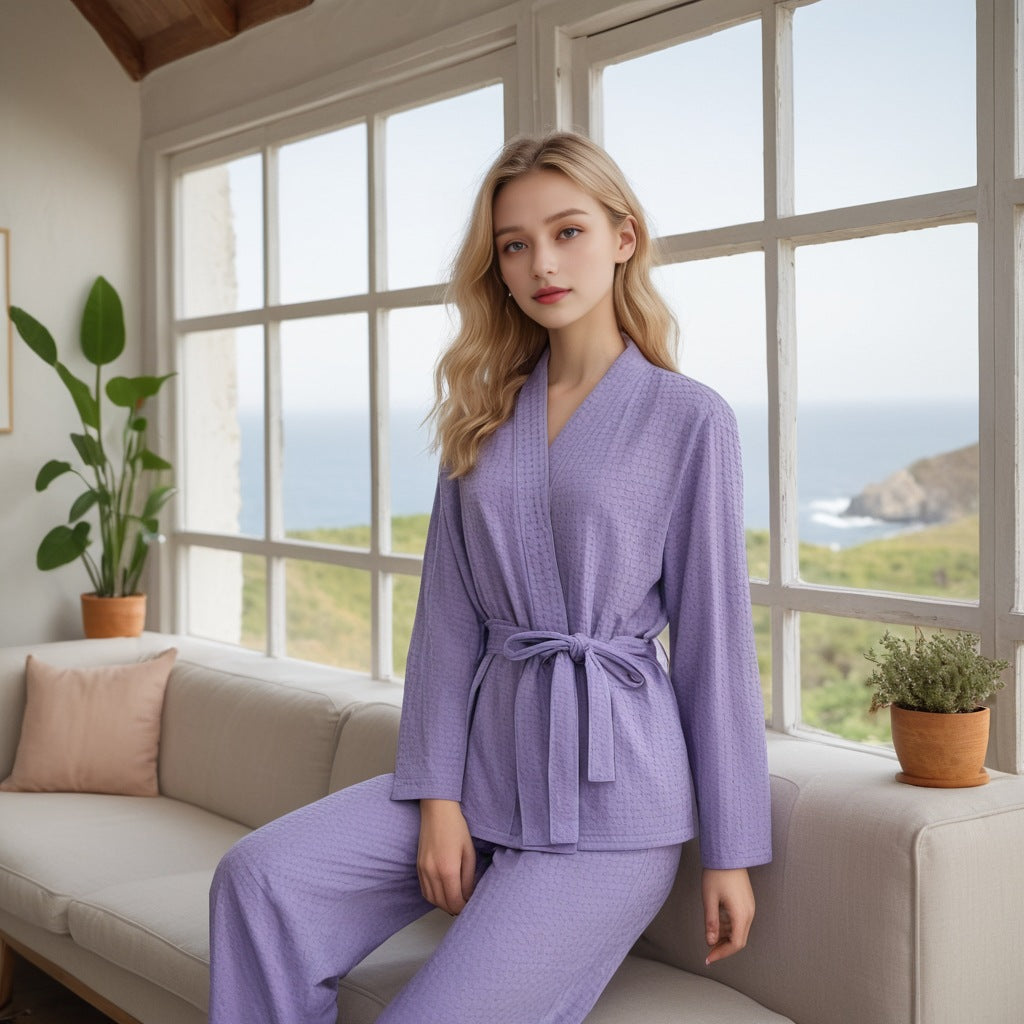 New women's pajamas set long-sleeved trousers couple home clothes