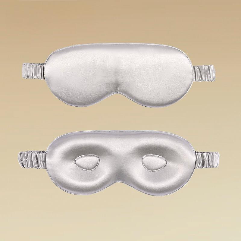 New 19 momme silk eye mask, light-blocking and non-pressing elastic 3D sleeping silk eye mask
