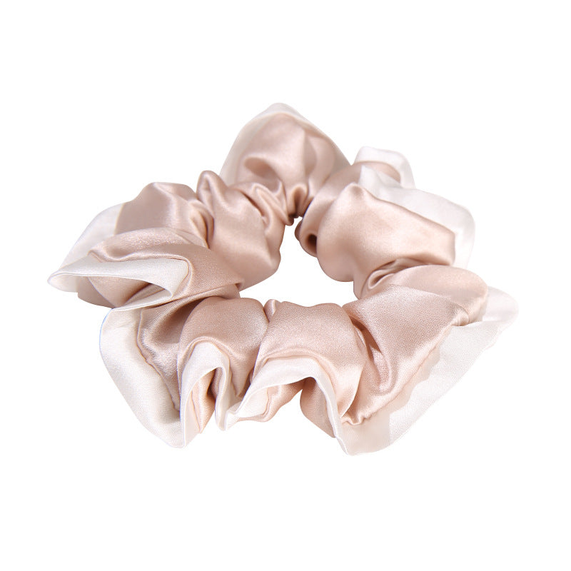 19 momme white edge satin hair band 100% mulberry silk hair tie does not damage the hair rope rubber band