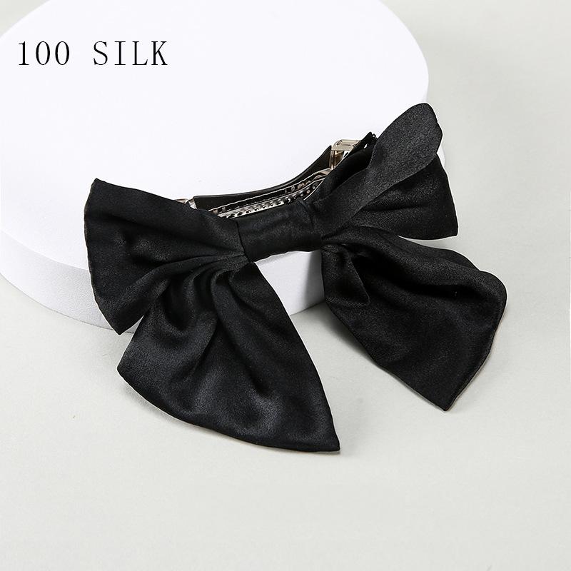 Princess braid bow hairpin headdress Cross-border new product 16 momme silk hairpin