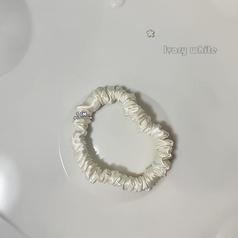 22 Momme 1cm glossy silk hair band handmade 100% mulberry silk girls hair tie small intestine silk hair band