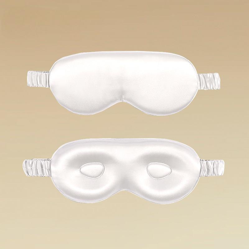 New 19 momme silk eye mask, light-blocking and non-pressing elastic 3D sleeping silk eye mask