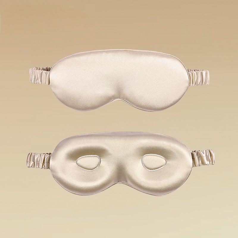 New 19 momme silk eye mask, light-blocking and non-pressing elastic 3D sleeping silk eye mask