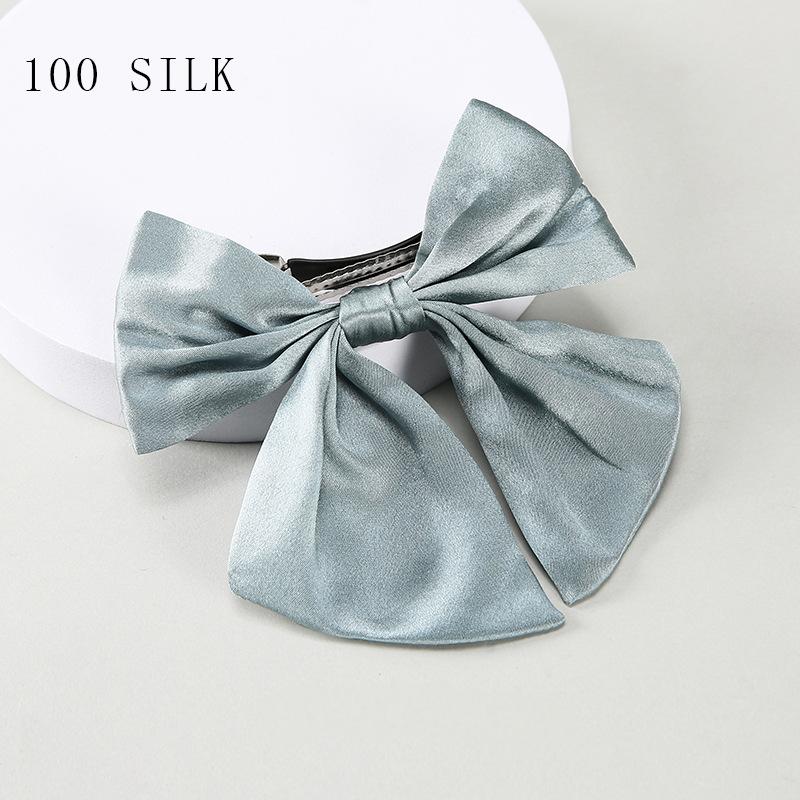 Princess braid bow hairpin headdress Cross-border new product 16 momme silk hairpin