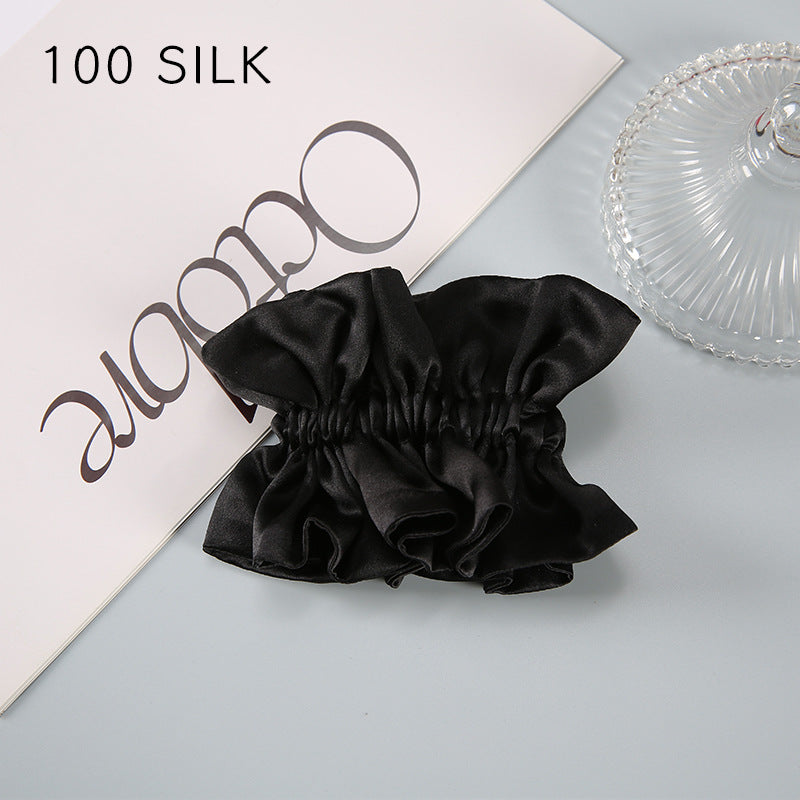 19 Momme double-layer silk hair band for girls, sweet hair rope, 100% mulberry silk hair tie