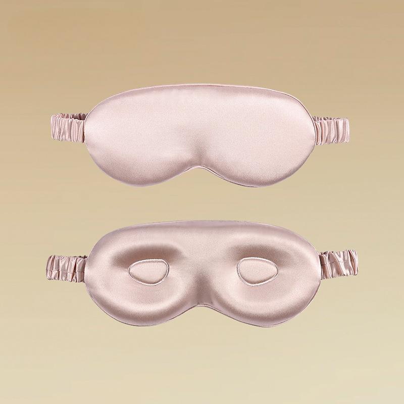 New 19 momme silk eye mask, light-blocking and non-pressing elastic 3D sleeping silk eye mask
