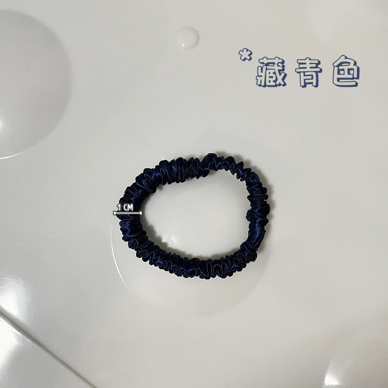 22 Momme 1cm glossy silk hair band handmade 100% mulberry silk girls hair tie small intestine silk hair band