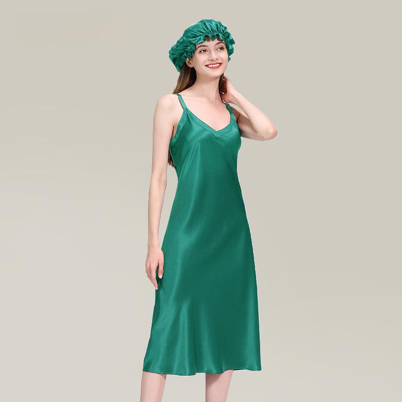 Summer suspender silk pajamas and nightdresses for women 19 momme 2024 new 100 mulberry silk home clothes