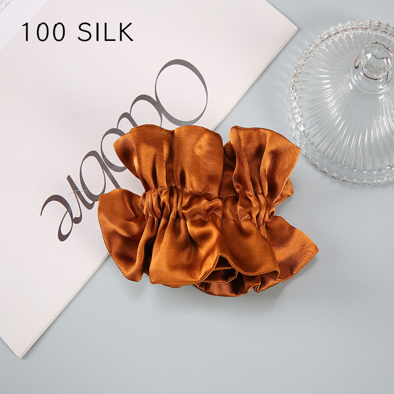 19 Momme double-layer silk hair band for girls, sweet hair rope, 100% mulberry silk hair tie