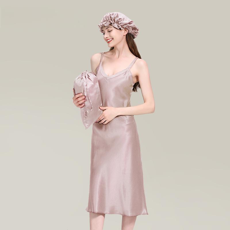Summer suspender silk pajamas and nightdresses for women 19 momme 2024 new 100 mulberry silk home clothes