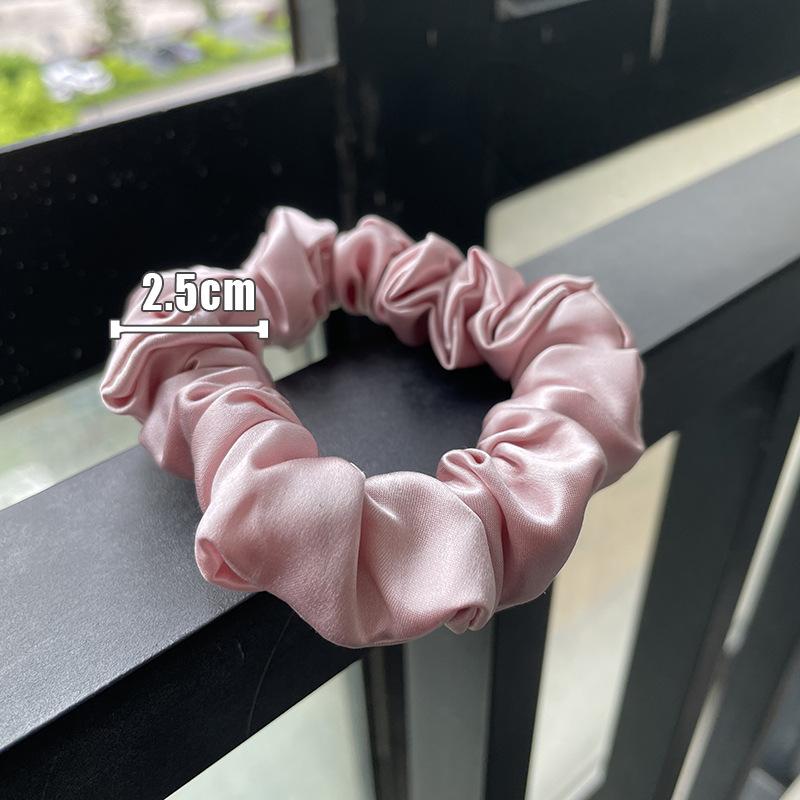22 Momme Silk Hairband 2.5cm Large Intestine Loop 100% Mulberry Silk High-grade Hairband Hairband Thin Rubber Band