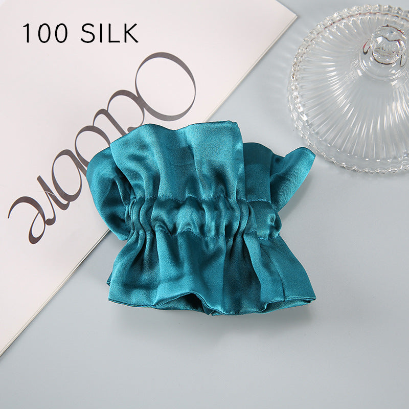 19 Momme double-layer silk hair band for girls, sweet hair rope, 100% mulberry silk hair tie