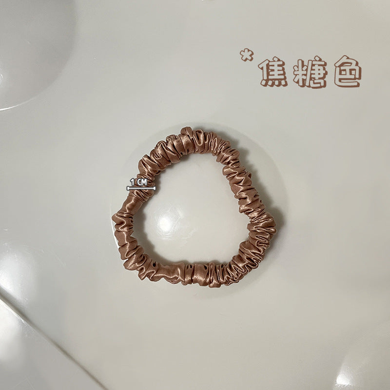 22 Momme 1cm glossy silk hair band handmade 100% mulberry silk girls hair tie small intestine silk hair band