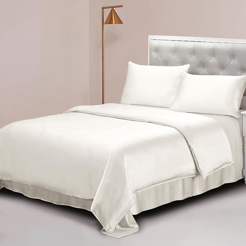 22 Momme heavyweight silk four-piece set double-sided 100% mulberry silk solid color high-end bedding