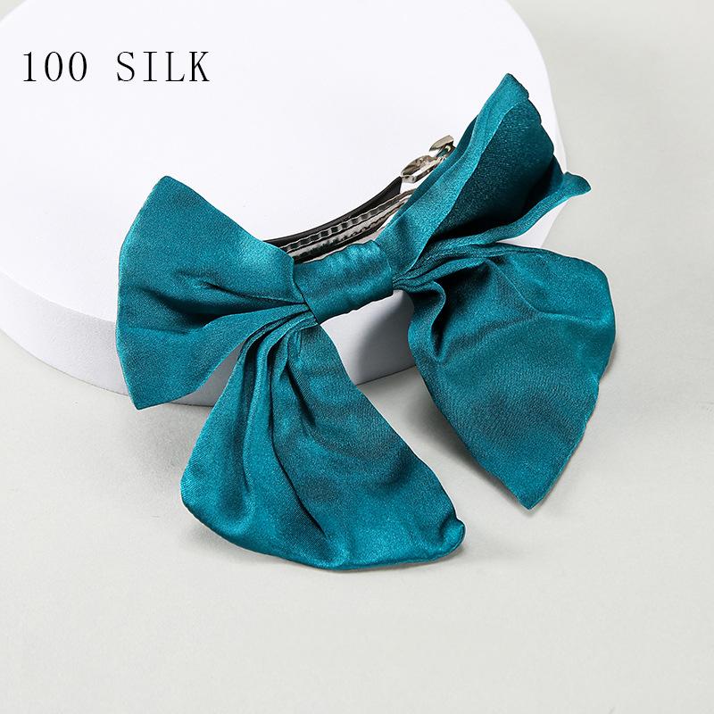 Princess braid bow hairpin headdress Cross-border new product 16 momme silk hairpin