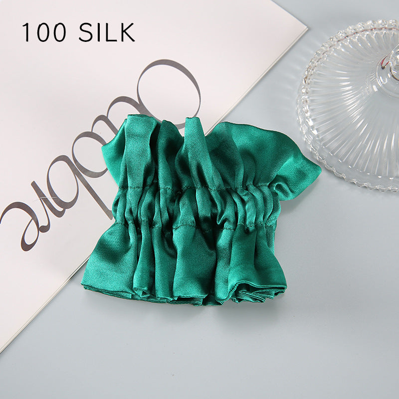 19 Momme double-layer silk hair band for girls, sweet hair rope, 100% mulberry silk hair tie