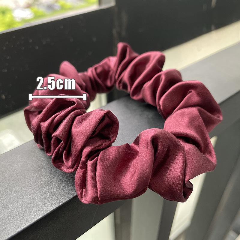 22 Momme Silk Hairband 2.5cm Large Intestine Loop 100% Mulberry Silk High-grade Hairband Hairband Thin Rubber Band