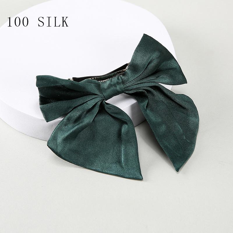 Princess braid bow hairpin headdress Cross-border new product 16 momme silk hairpin