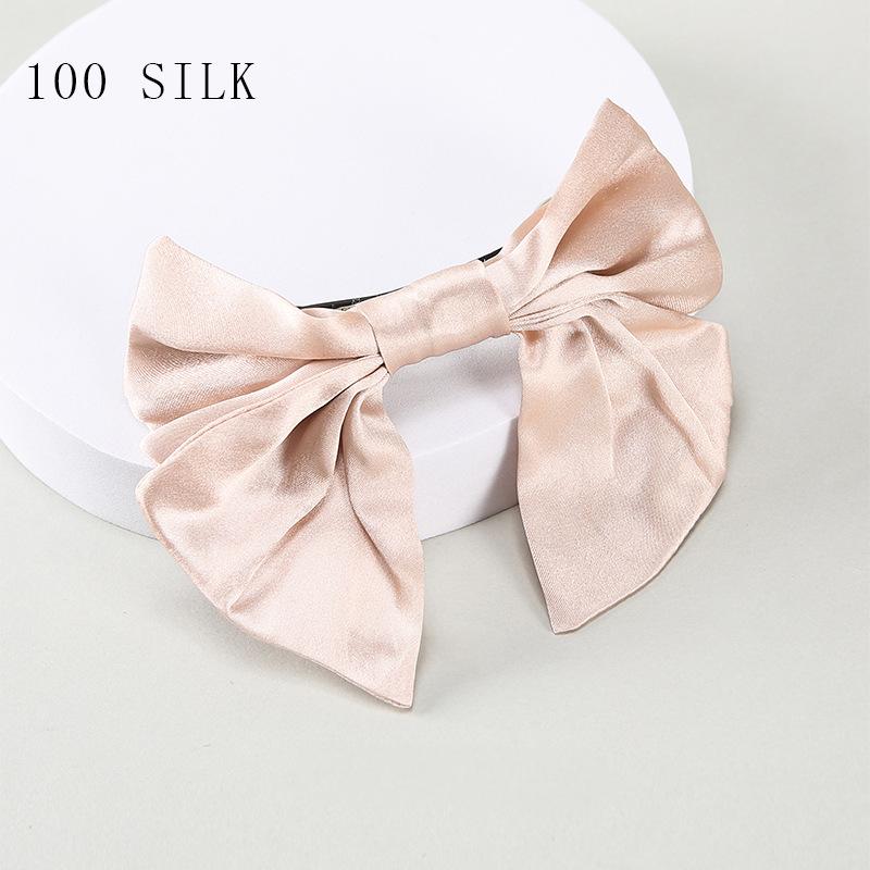 Princess braid bow hairpin headdress Cross-border new product 16 momme silk hairpin