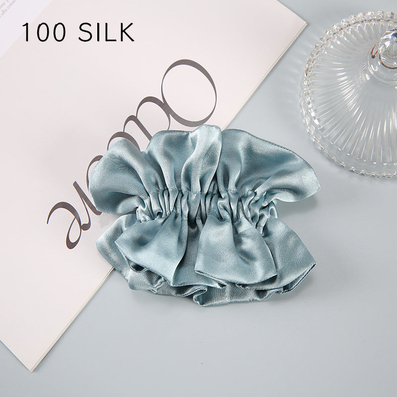 19 Momme double-layer silk hair band for girls, sweet hair rope, 100% mulberry silk hair tie