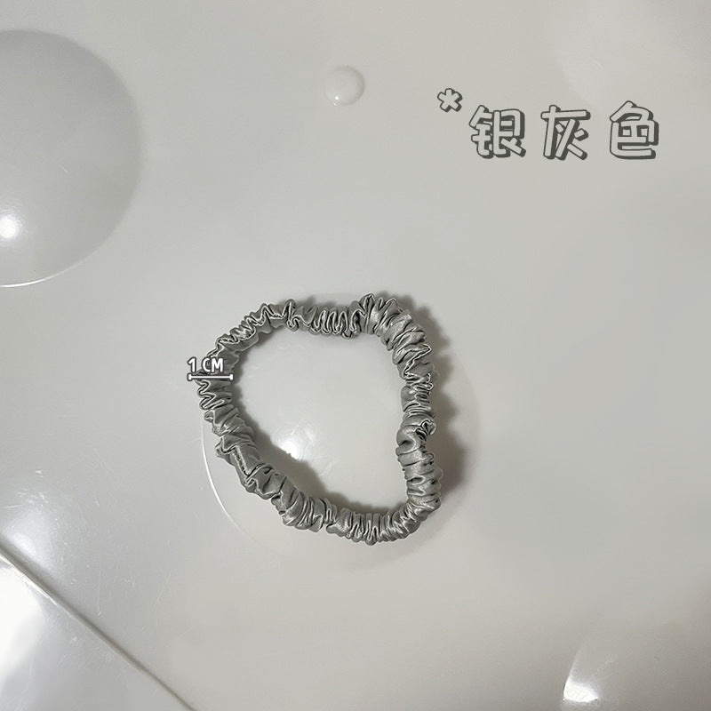 22 Momme 1cm glossy silk hair band handmade 100% mulberry silk girls hair tie small intestine silk hair band