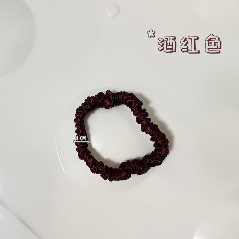 22 Momme 1cm glossy silk hair band handmade 100% mulberry silk girls hair tie small intestine silk hair band