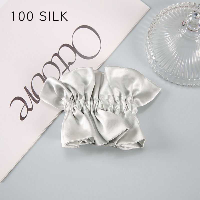19 Momme double-layer silk hair band for girls, sweet hair rope, 100% mulberry silk hair tie