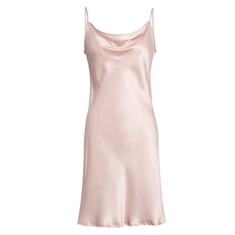 Sexy slut collar silk nightdress summer 100 mulberry silk suspender pajamas female silk pure desire style summer new