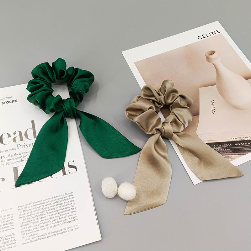 19 Mommy silk bow hair ring fashionable temperament ponytail hair accessories headband mulberry silk does not hurt the hair