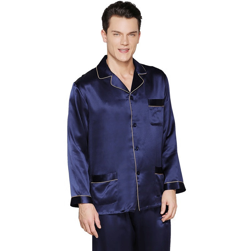 22 Momme heavyweight men's silk pajamas 100% mulberry silk silk home wear suit