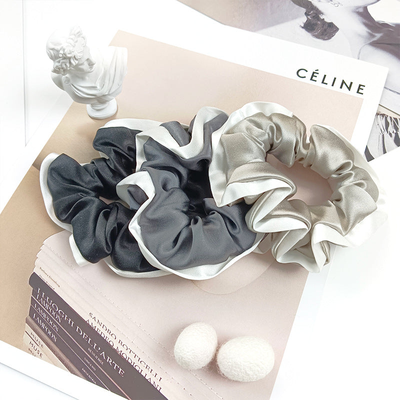 Silk hair band contrast color 19 momme 100% heavy mulberry silk hair accessories head flower