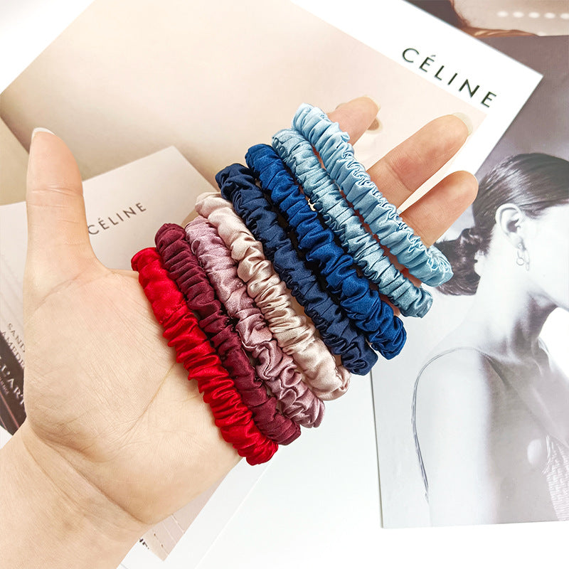 100% silk hair band 1cm small size 19 momme heavyweight ins style hair band