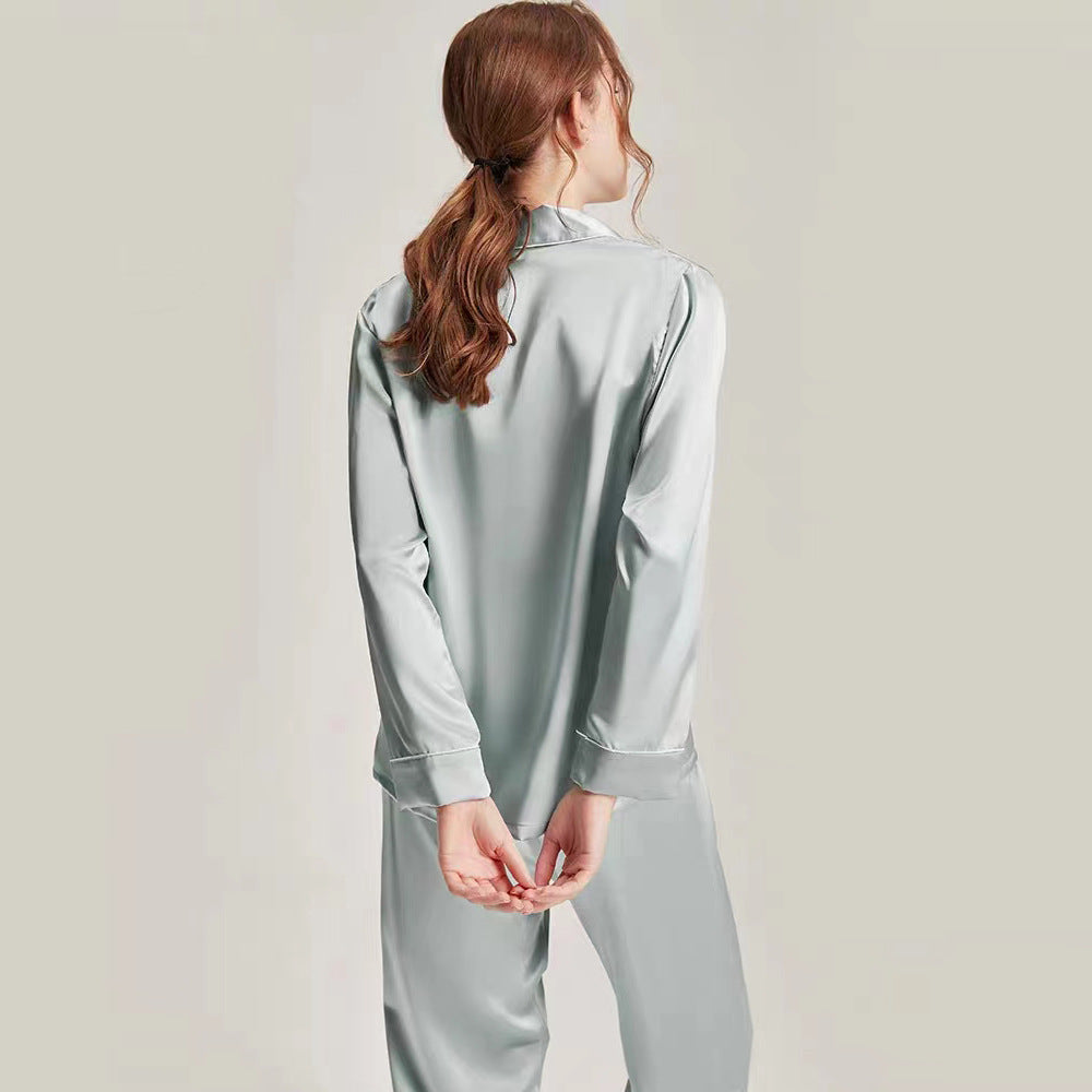 22 Momme silk pajamas home wear 2023 new spring and summer heavy mulberry silk women's long-sleeved two-piece suit