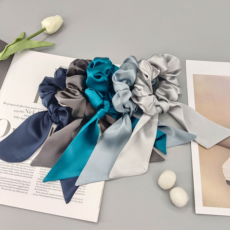 19 Mommy silk bow hair ring fashionable temperament ponytail hair accessories headband mulberry silk does not hurt the hair