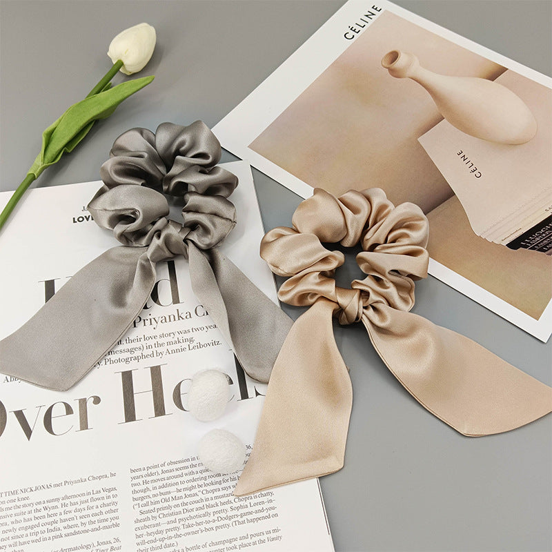 19 Mommy silk bow hair ring fashionable temperament ponytail hair accessories headband mulberry silk does not hurt the hair