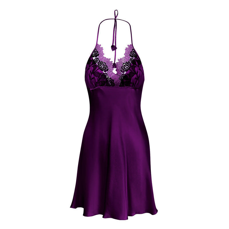 Silk suspender nightdress women summer 2025new 100% mulberry silk sexy backless home clothes medium long short skirt