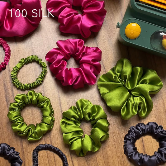 30 Momme heavy silk large intestine hair band, bun head, ponytail, no damage to hair, 100% mulberry silk hair band, hair band, hair accessories